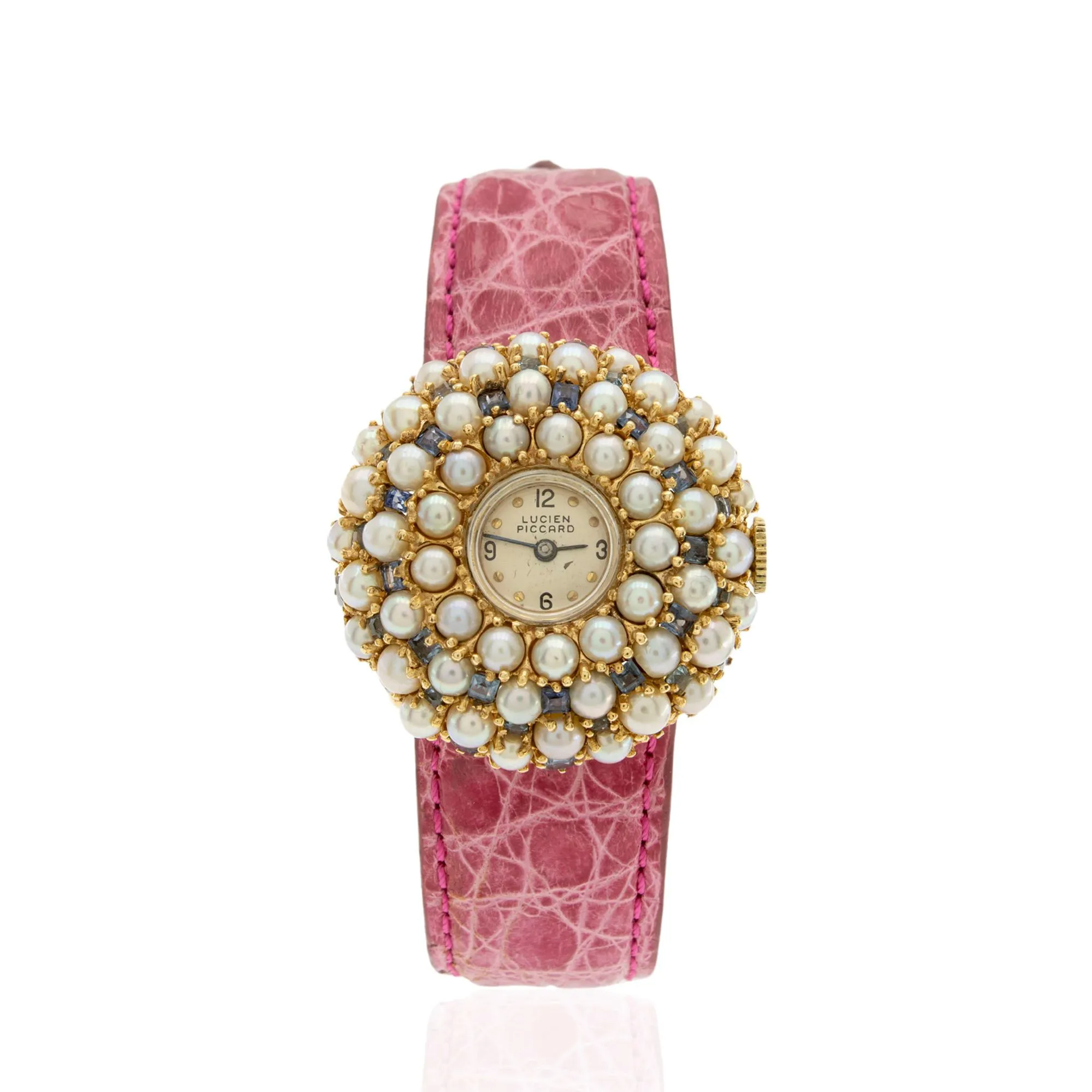 Lucien Piccard A02042- 2412/96 32mm Yellow gold and Pearl Silver