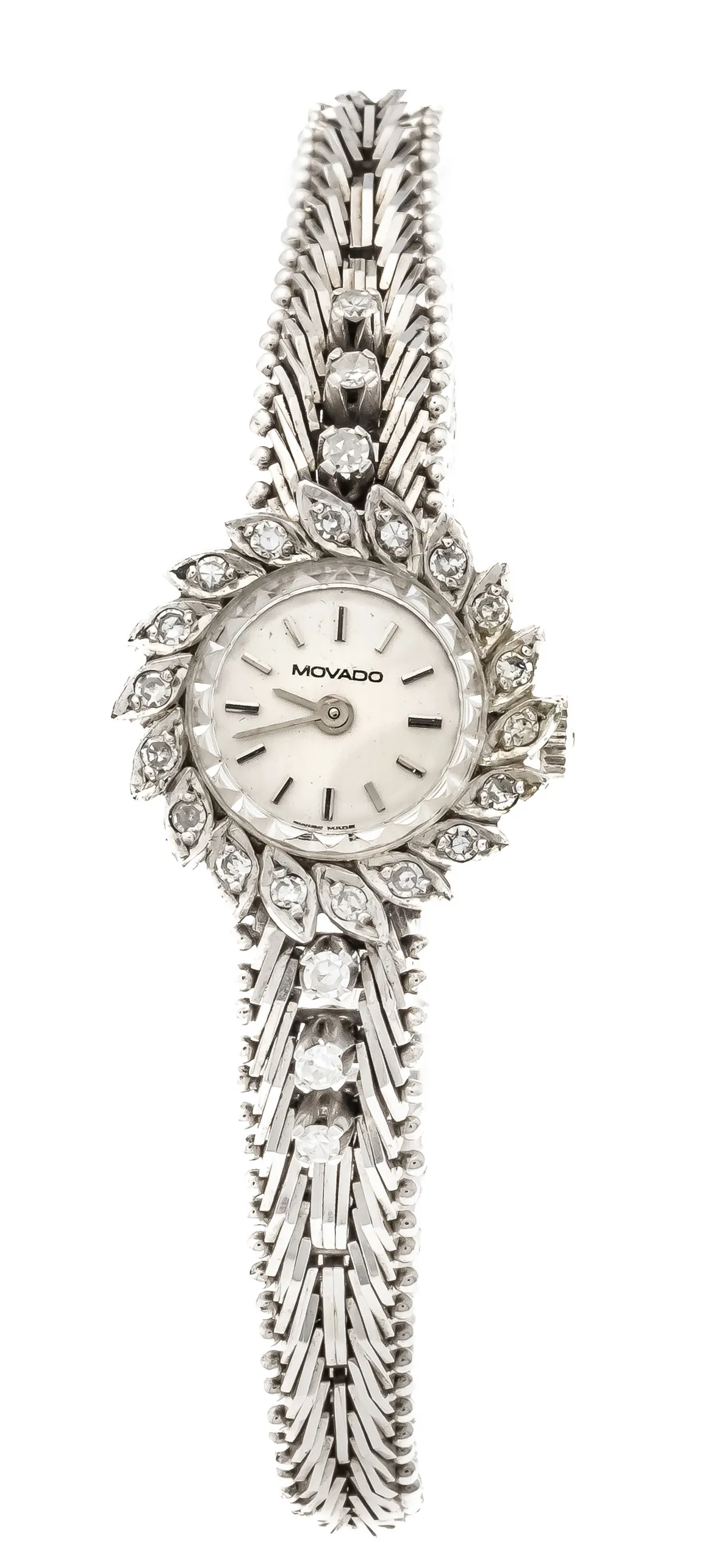 Movado 20mm White gold and diamond-set White