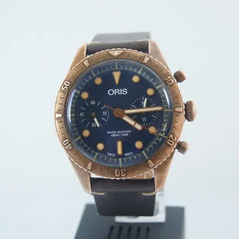 Oris Carl Brashear 01 771 7744 3185-Set LS 43mm Bronze Blue