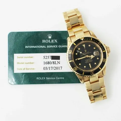 Rolex Submariner 1680 40mm Yellow gold Black