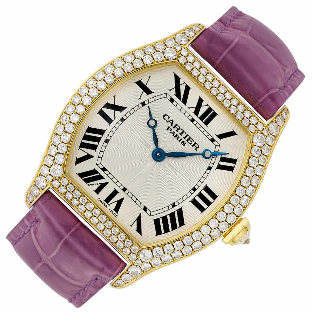 Cartier Tortue 2496E 43mm Yellow gold Guilloché