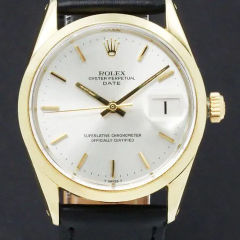 Rolex Oyster Perpetual Date 1550 34mm Yellow gold and Stainless steel Silver