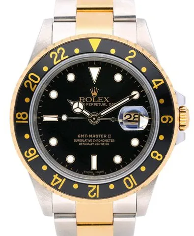 Rolex GMT-Master II 16713 40mm Yellow gold and Stainless steel Black