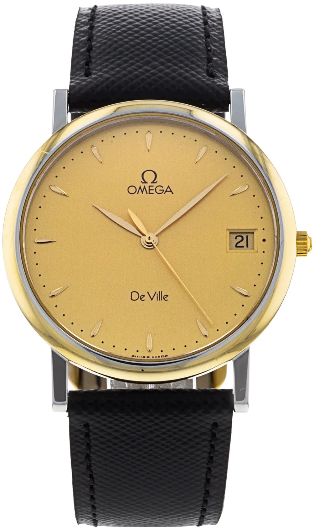 Omega De Ville 196.2432 35mm Yellow gold Silver Baton