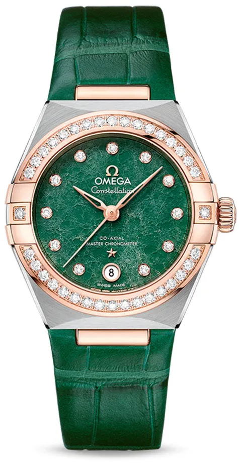 Omega Constellation 131.28.29.20.99.001 29mm Yellow gold and stainless steel Green