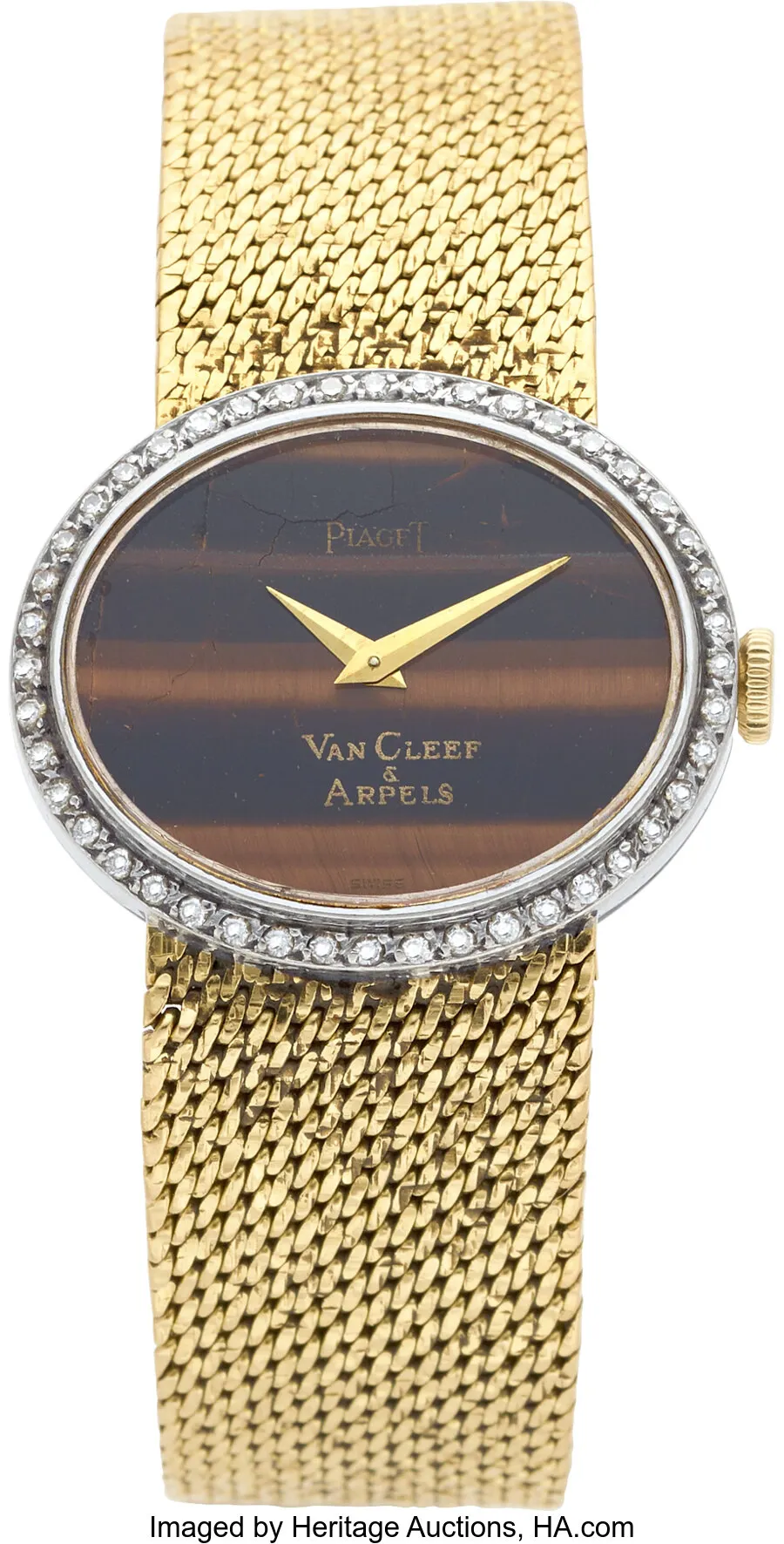 Van Cleef & Arpels 22mm Yellow gold and Diamond Tiger's eye