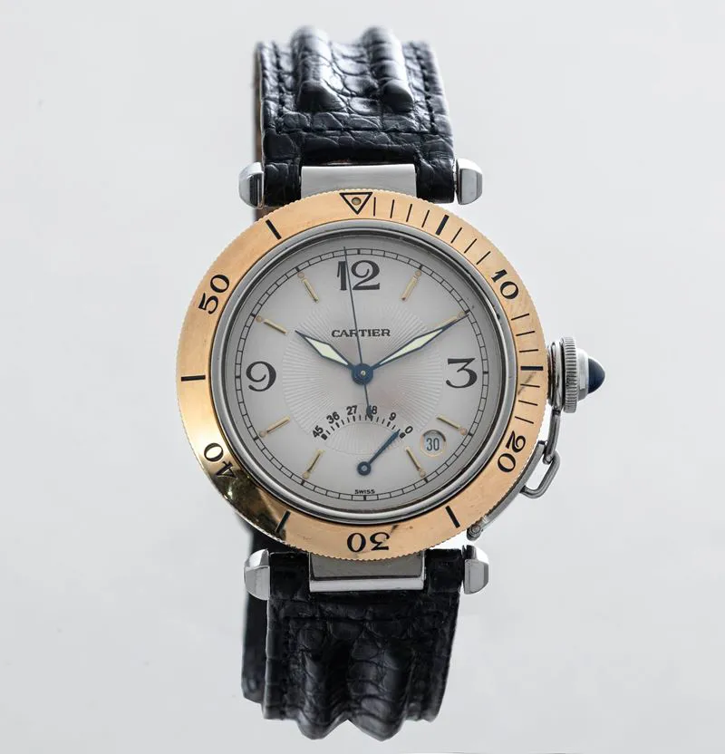 Cartier Pasha 1033 39mm Yellow gold and stainless steel Silver