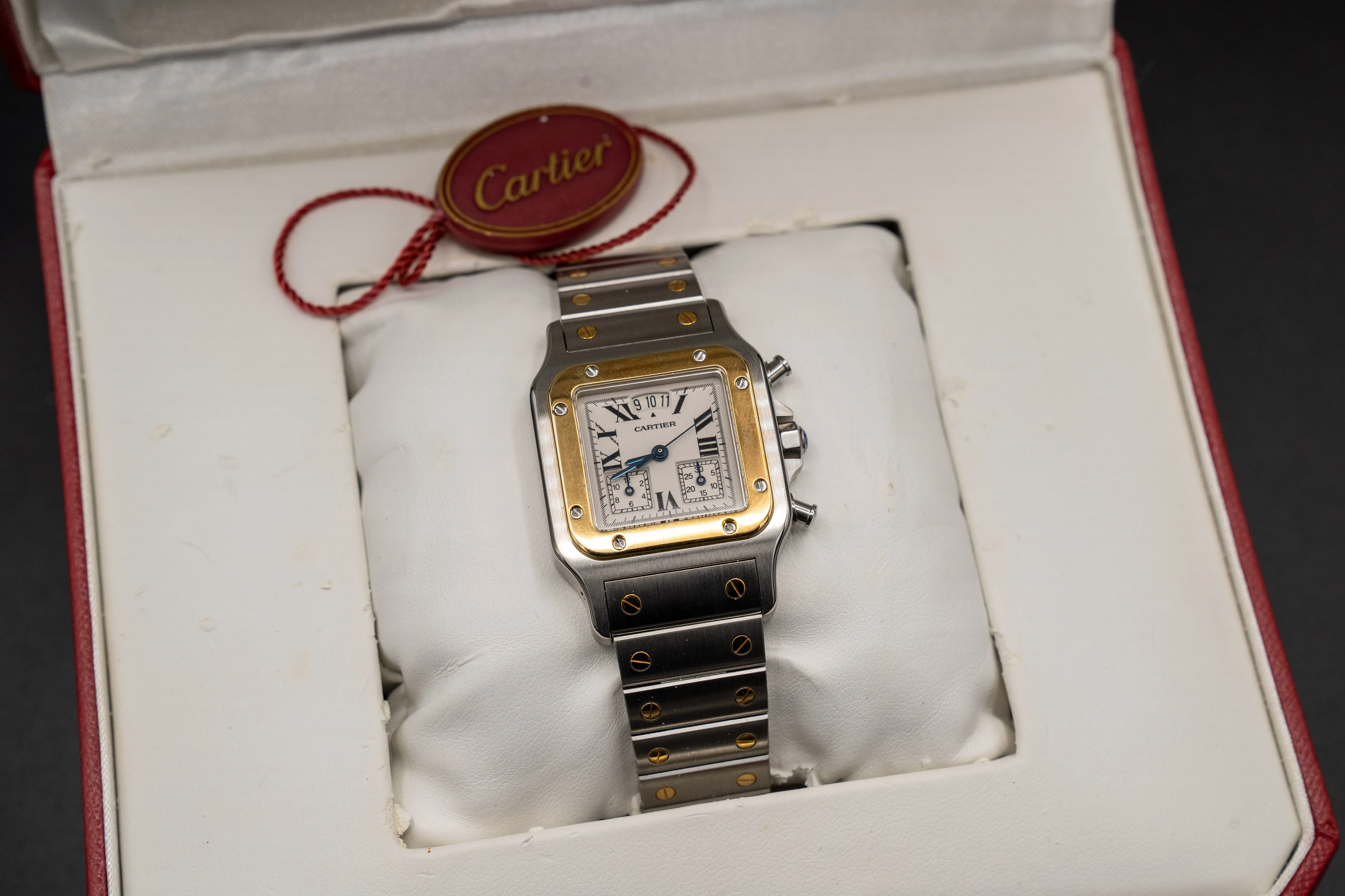 Cartier Santos Galbée 2425 29mm Yellow gold and Stainless steel White