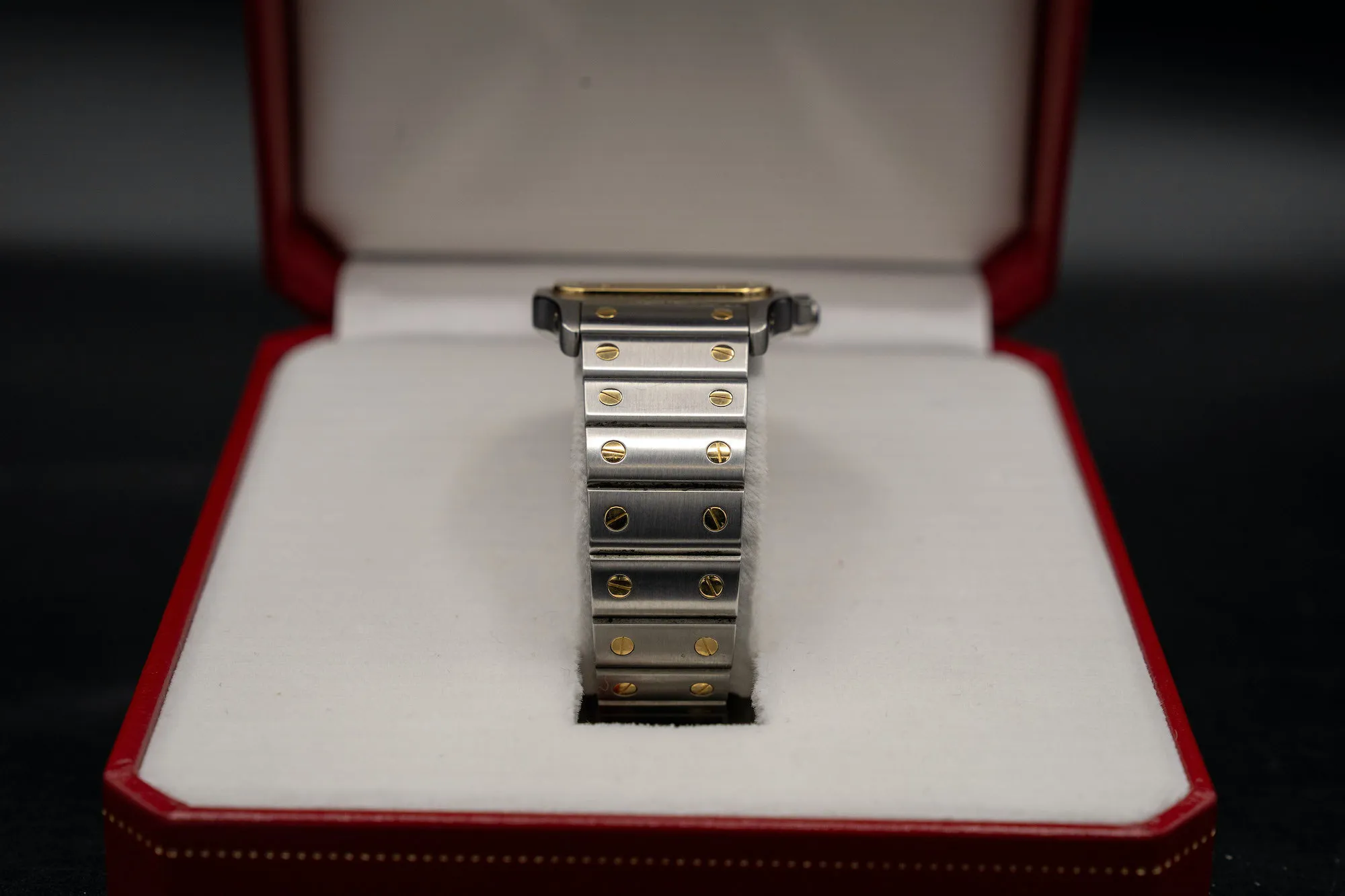 Cartier Santos Galbée 1566 28mm Yellow gold and Stainless steel Slate grey 15