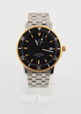 Eterna Kontiki 1400.47 39mm Yellow gold and Stainless steel Black