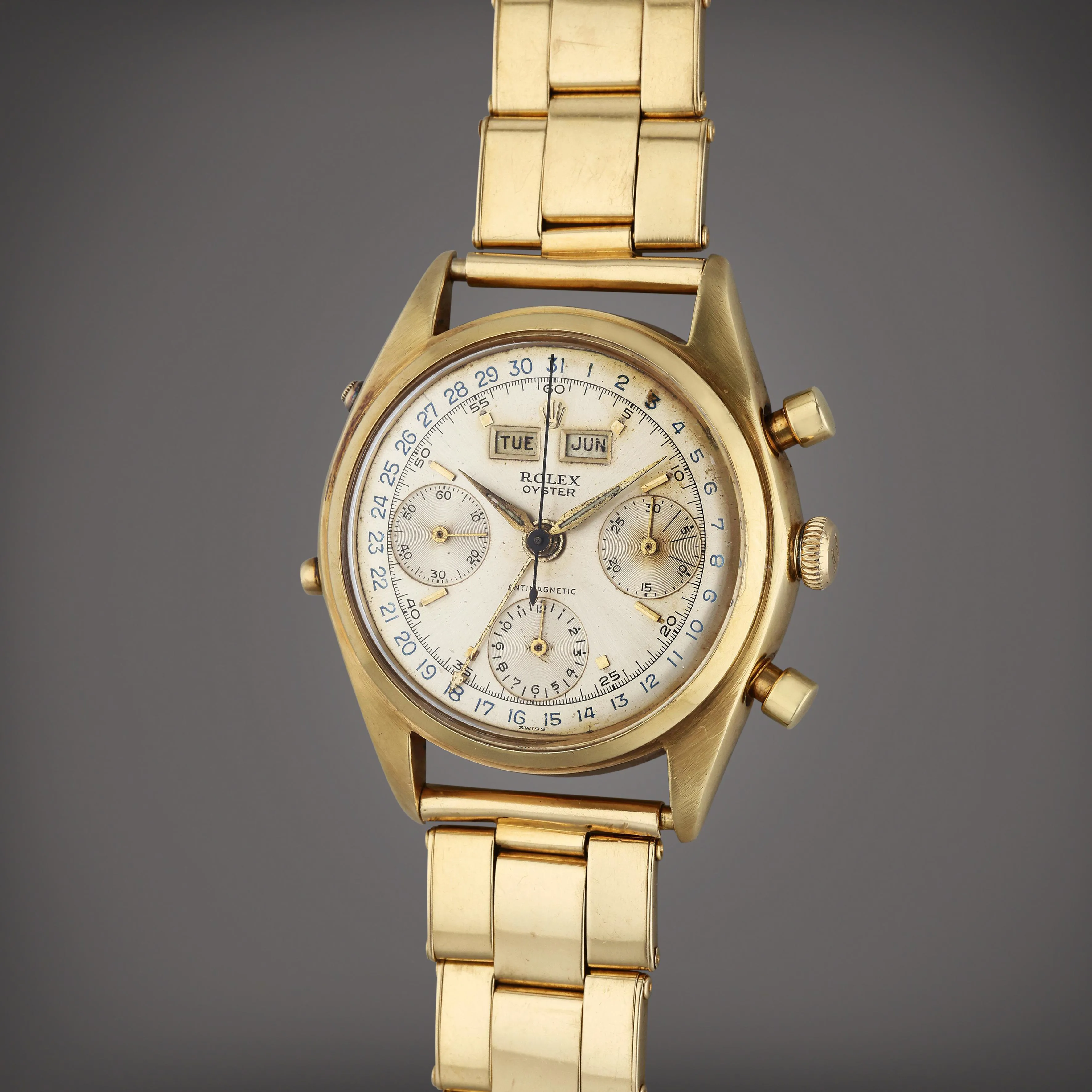 Rolex Chronograph 4767 36mm Yellow gold Silver