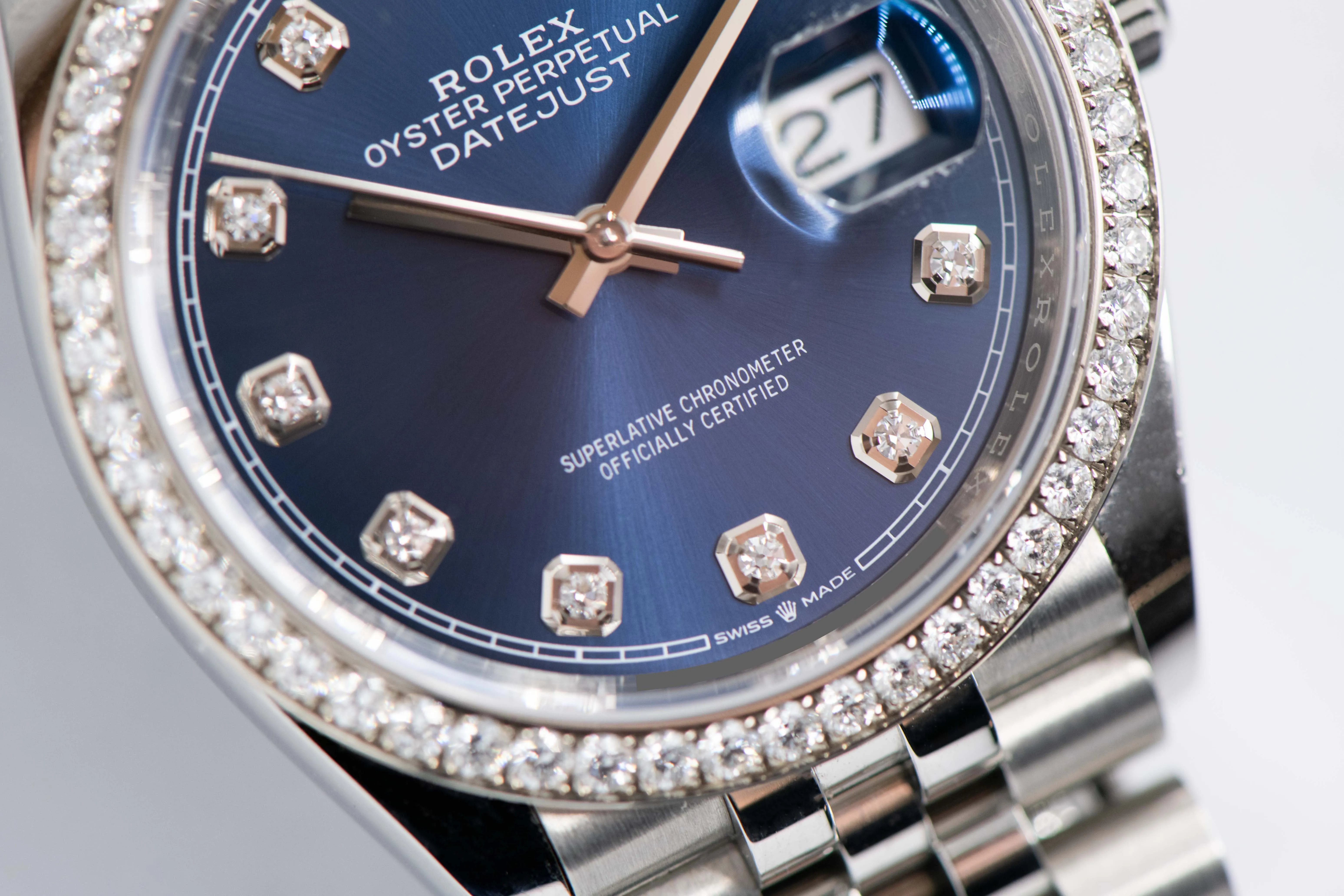 Rolex Datejust 36 126284 36mm Stainless steel and diamond-set Blue 4