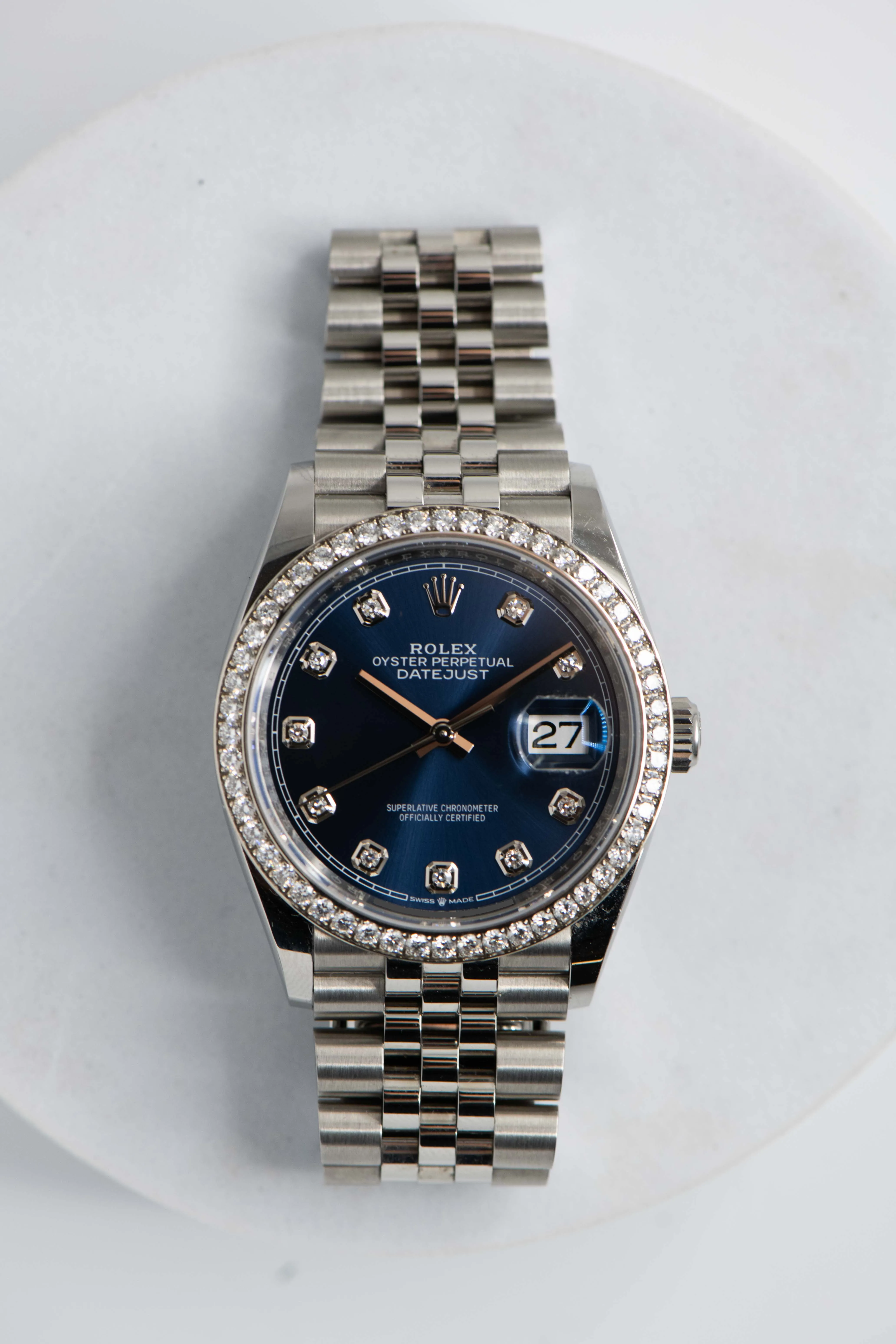 Rolex Datejust 36 126284 36mm Stainless steel and diamond-set Blue 8