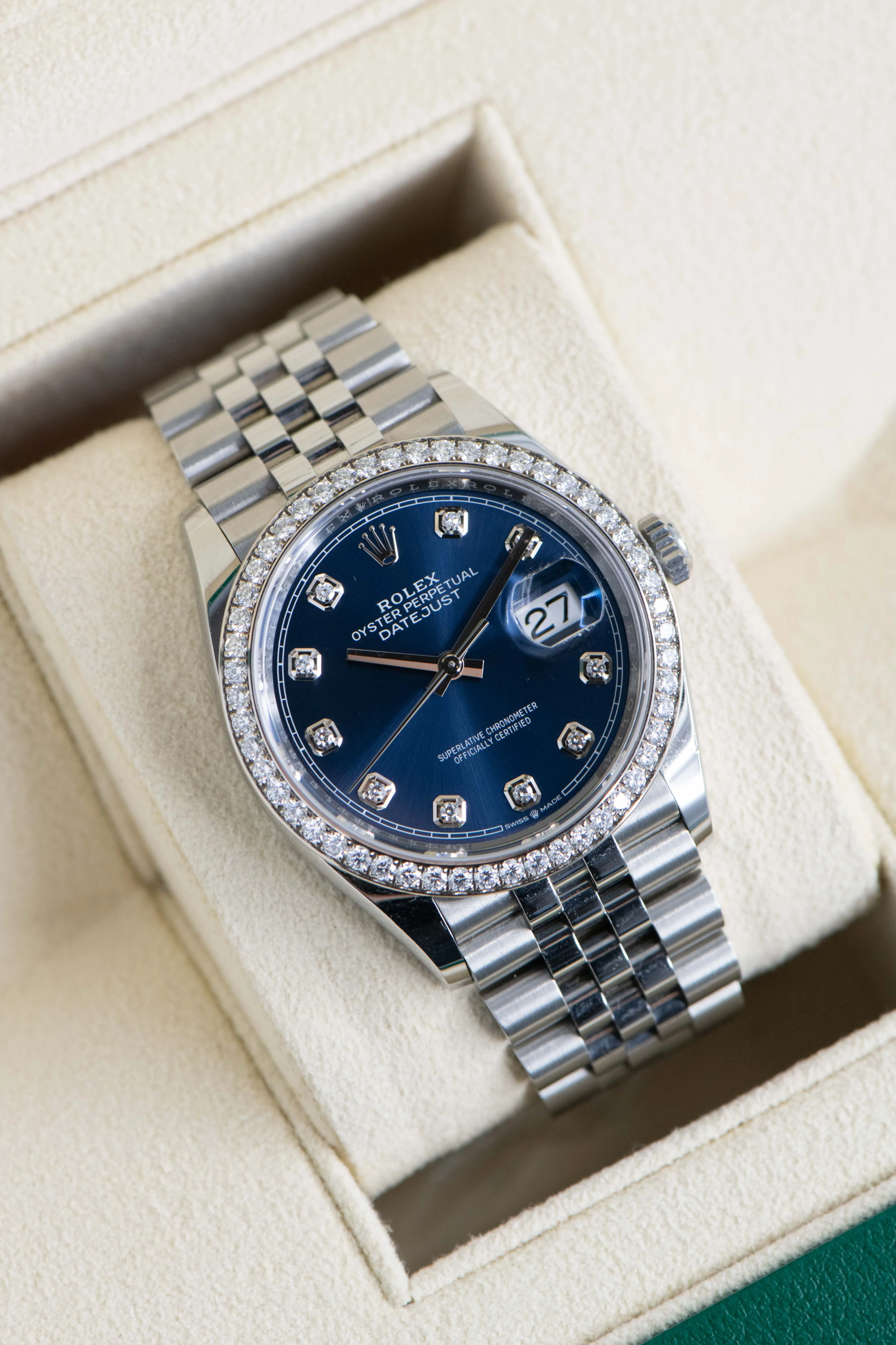 Rolex Datejust 36 126284 36mm Stainless steel and diamond-set Blue 9
