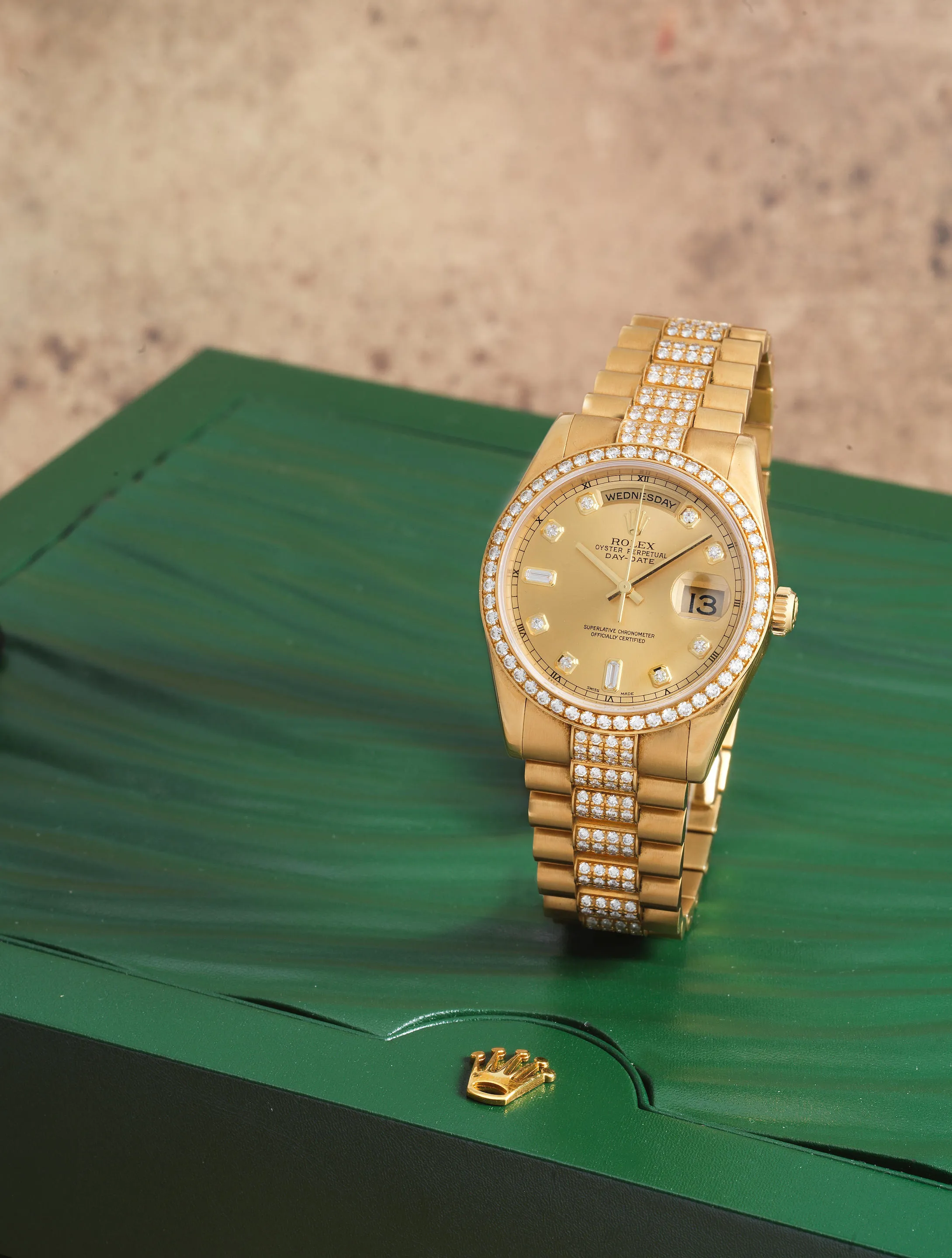 Rolex Day-Date 36 118348 36mm Yellow gold and Diamond Champagne