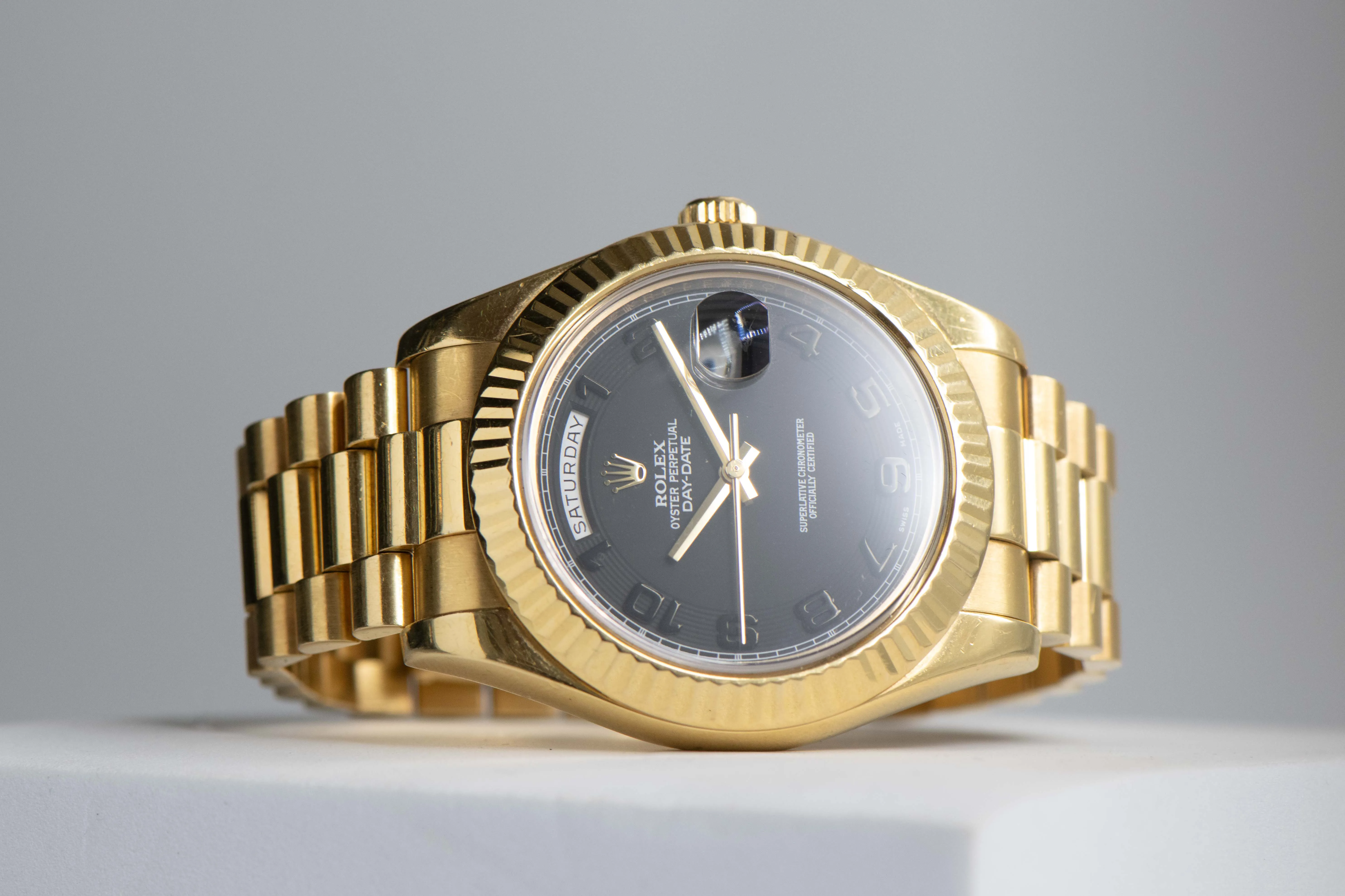 Rolex Day-Date II 218238 41mm Yellow gold Black 1