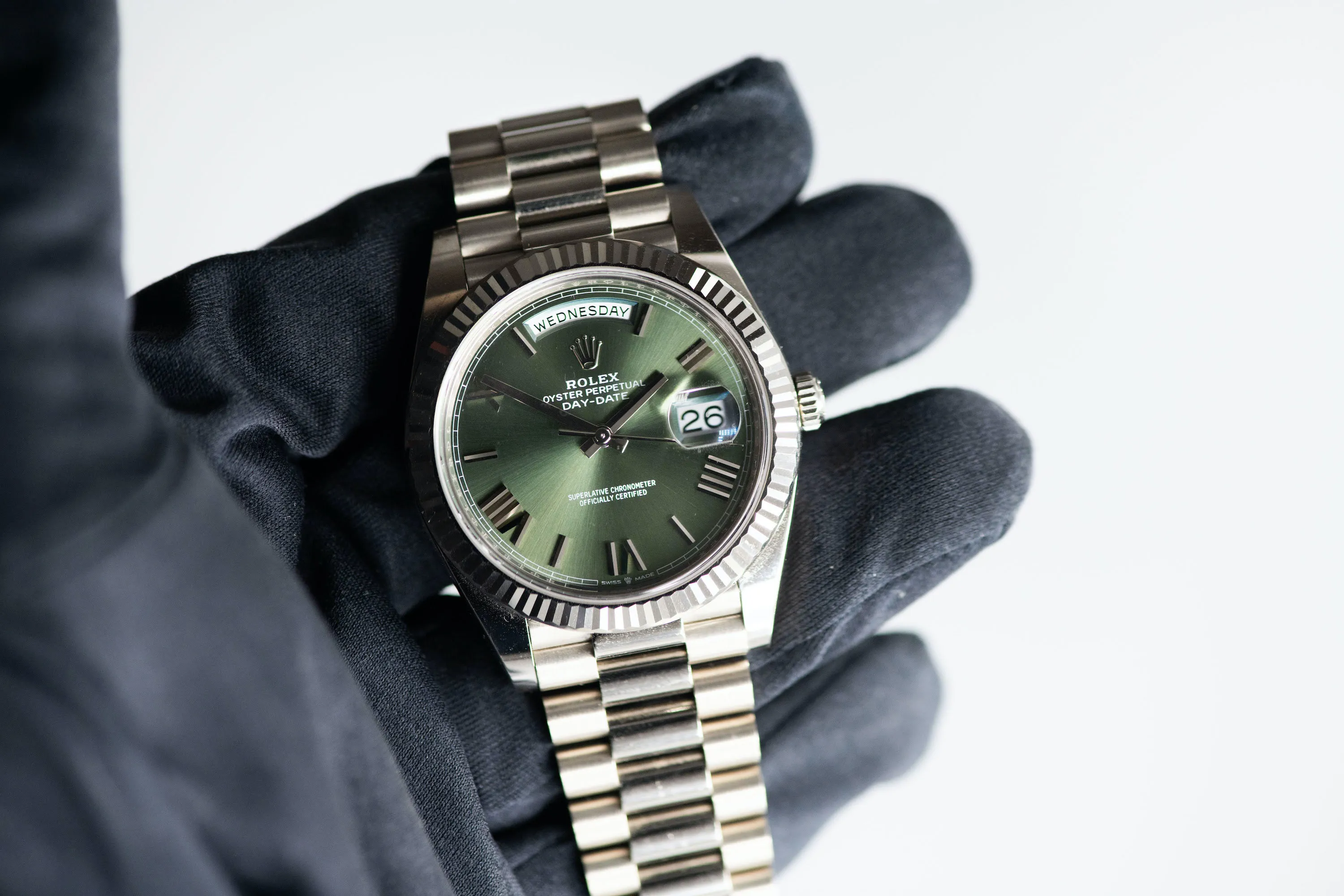 Rolex Day-Date 40 228239 40mm White gold Green 2