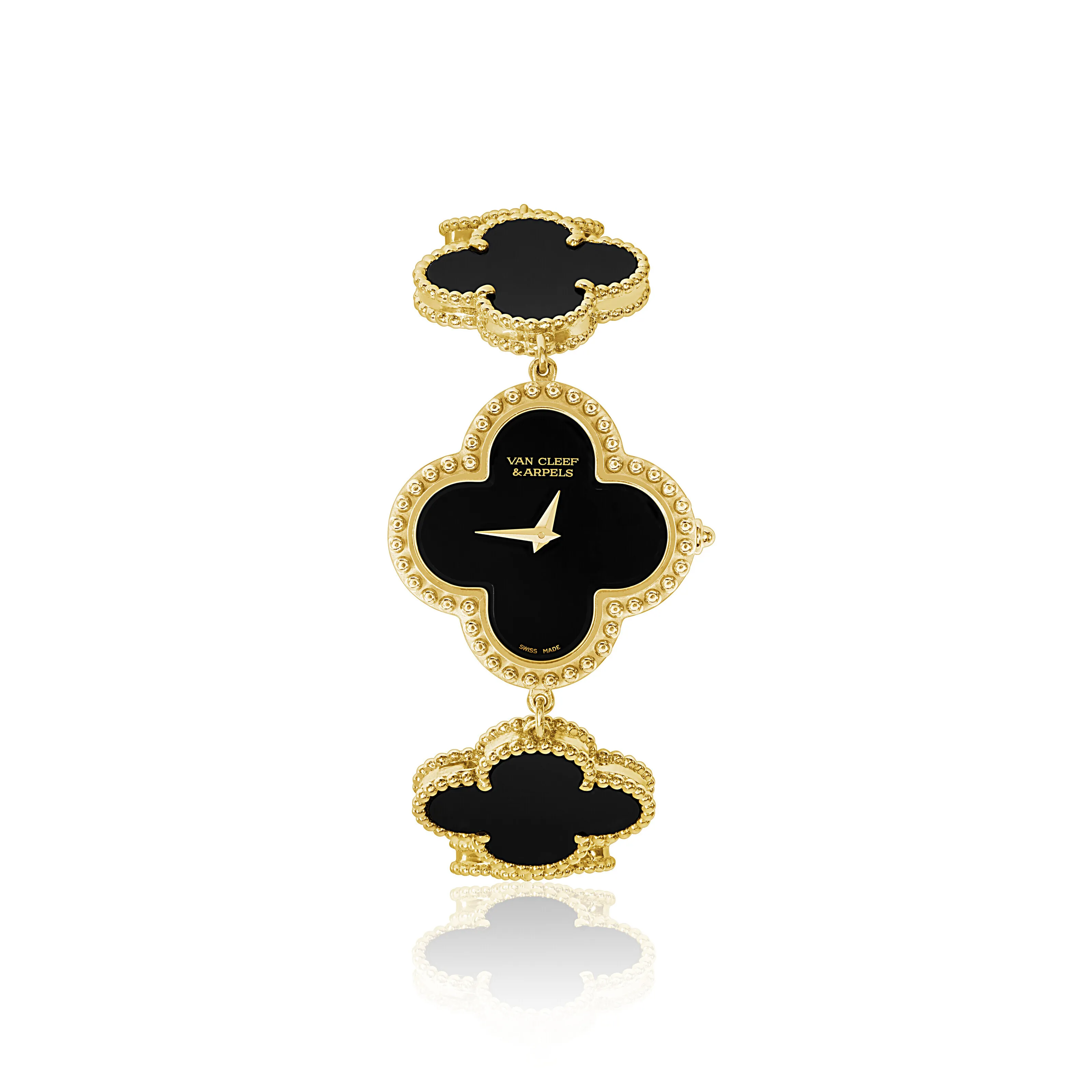 Van Cleef & Arpels Alhambra 25mm White gold and Yellow gold Onyx