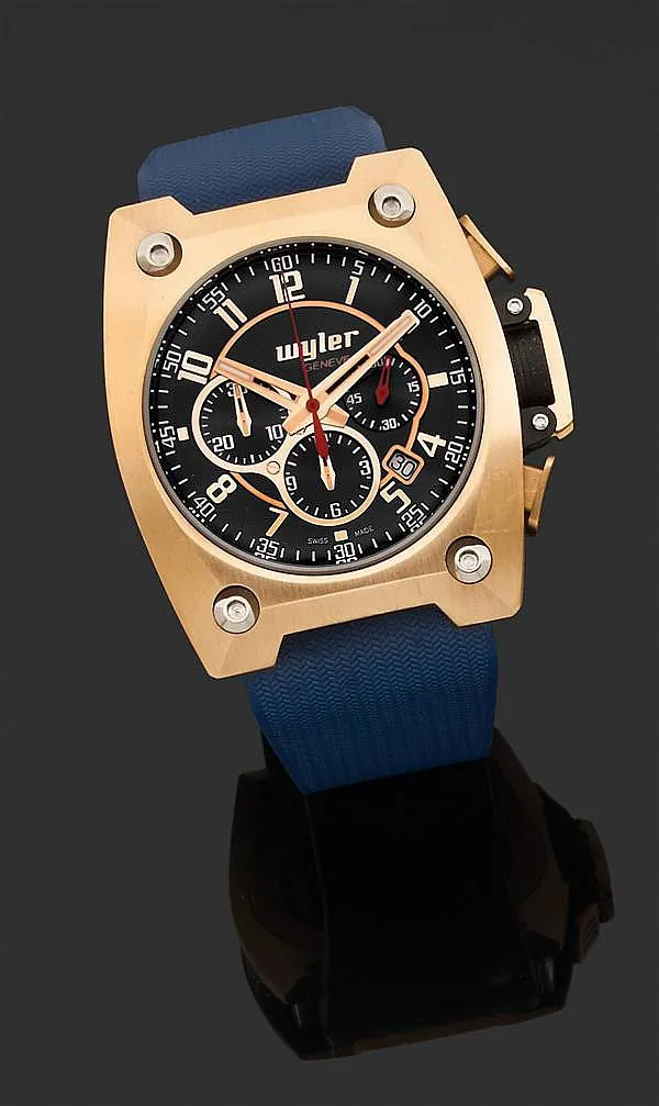 Wyler Vetta Incaflex 43mm Rose gold and Titanium Blue