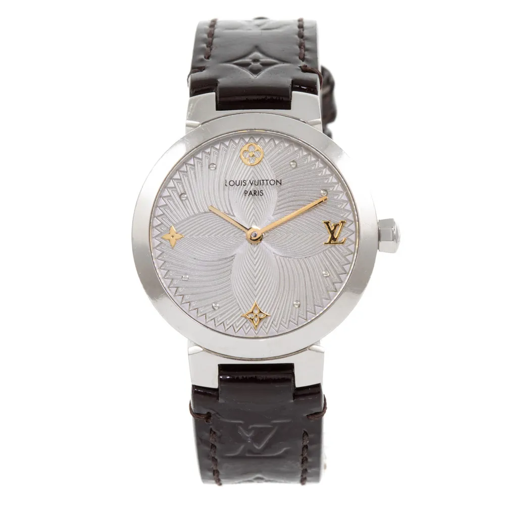 Louis Vuitton Tambour QA014 28mm Stainless steel Silver