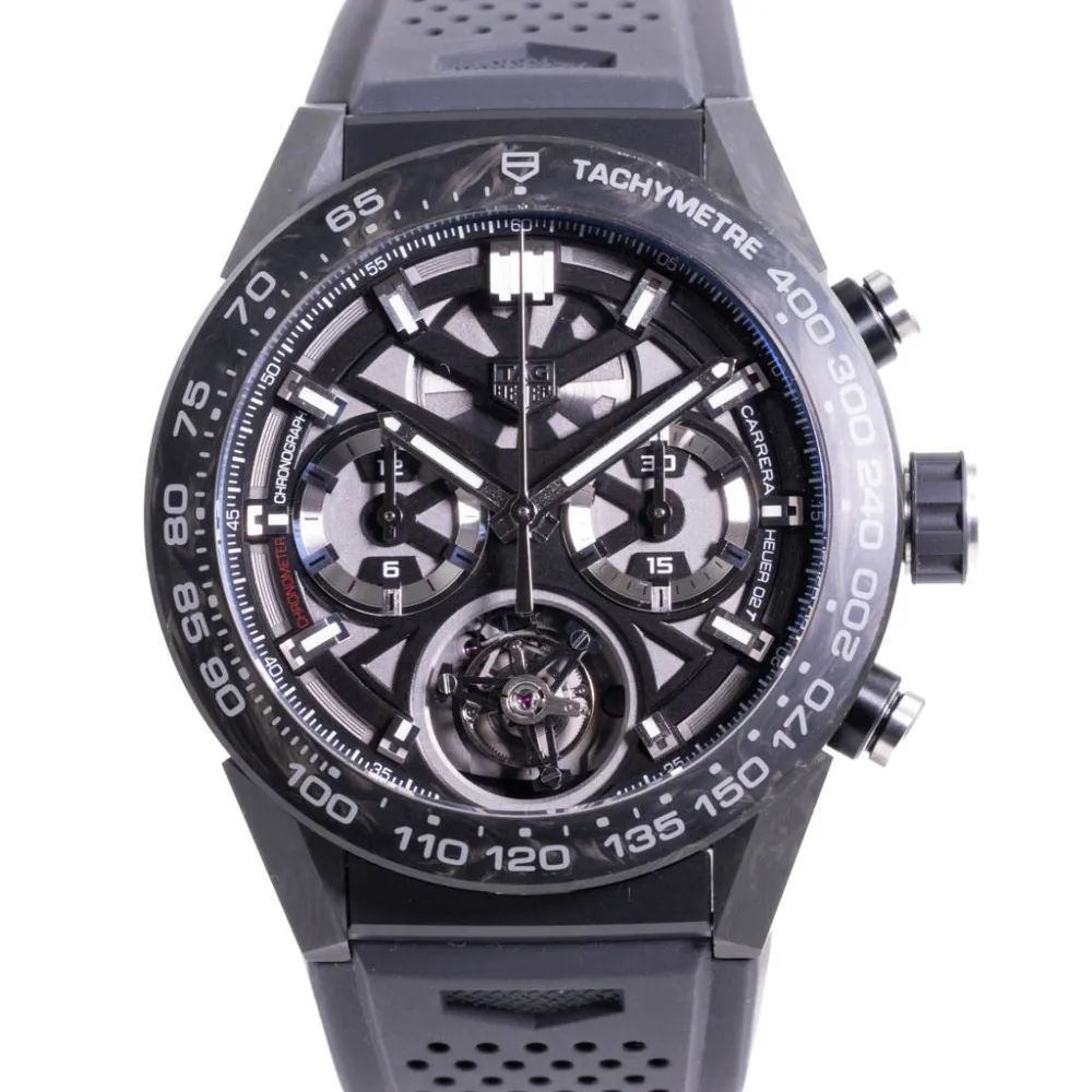 TAG Heuer Carrera Heuer-02T CAR5A8W.FT6071 45mm Titanium and carbon fiber Skeletonized