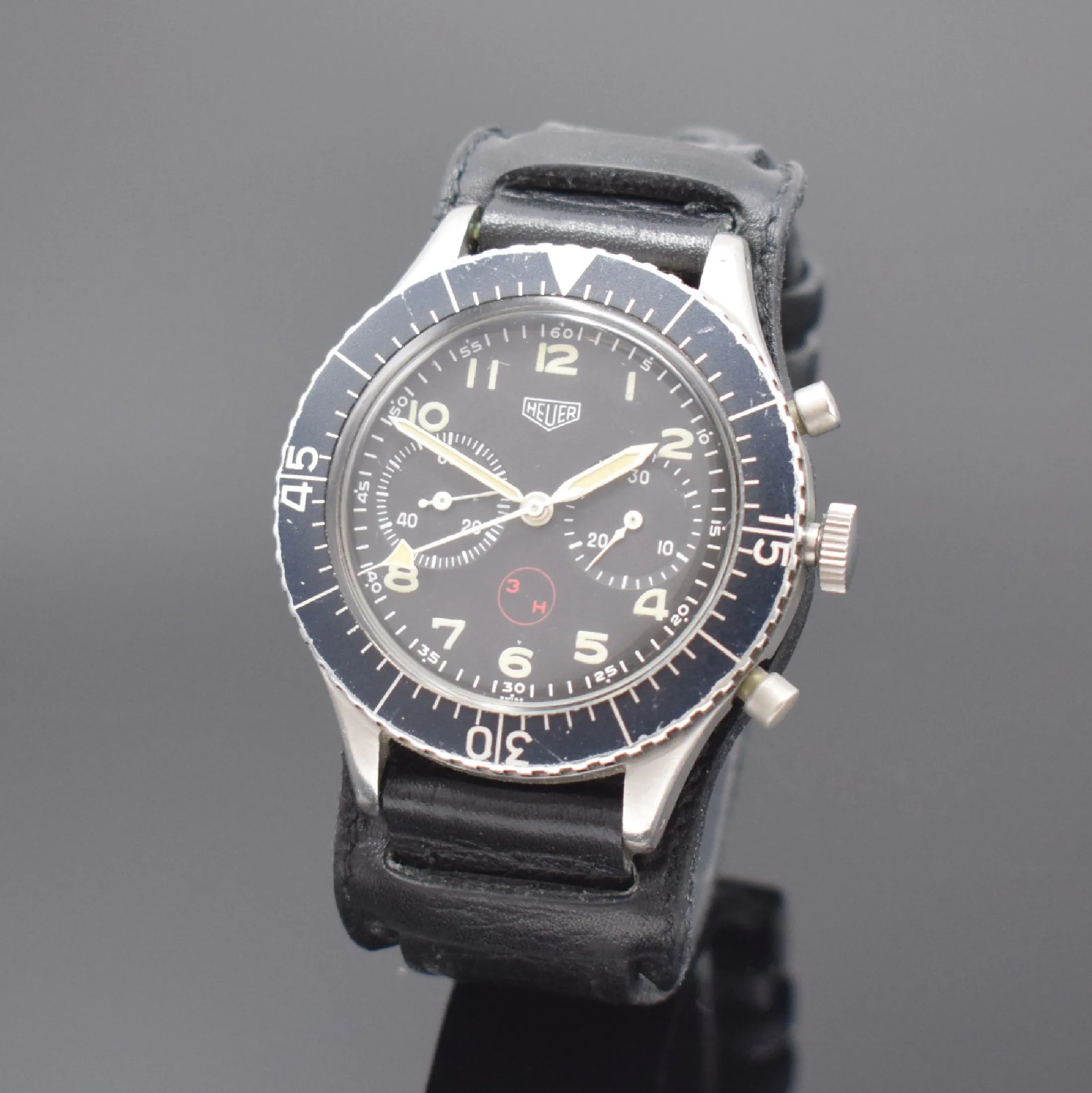 Heuer 1550 SG 43mm Stainless steel Black