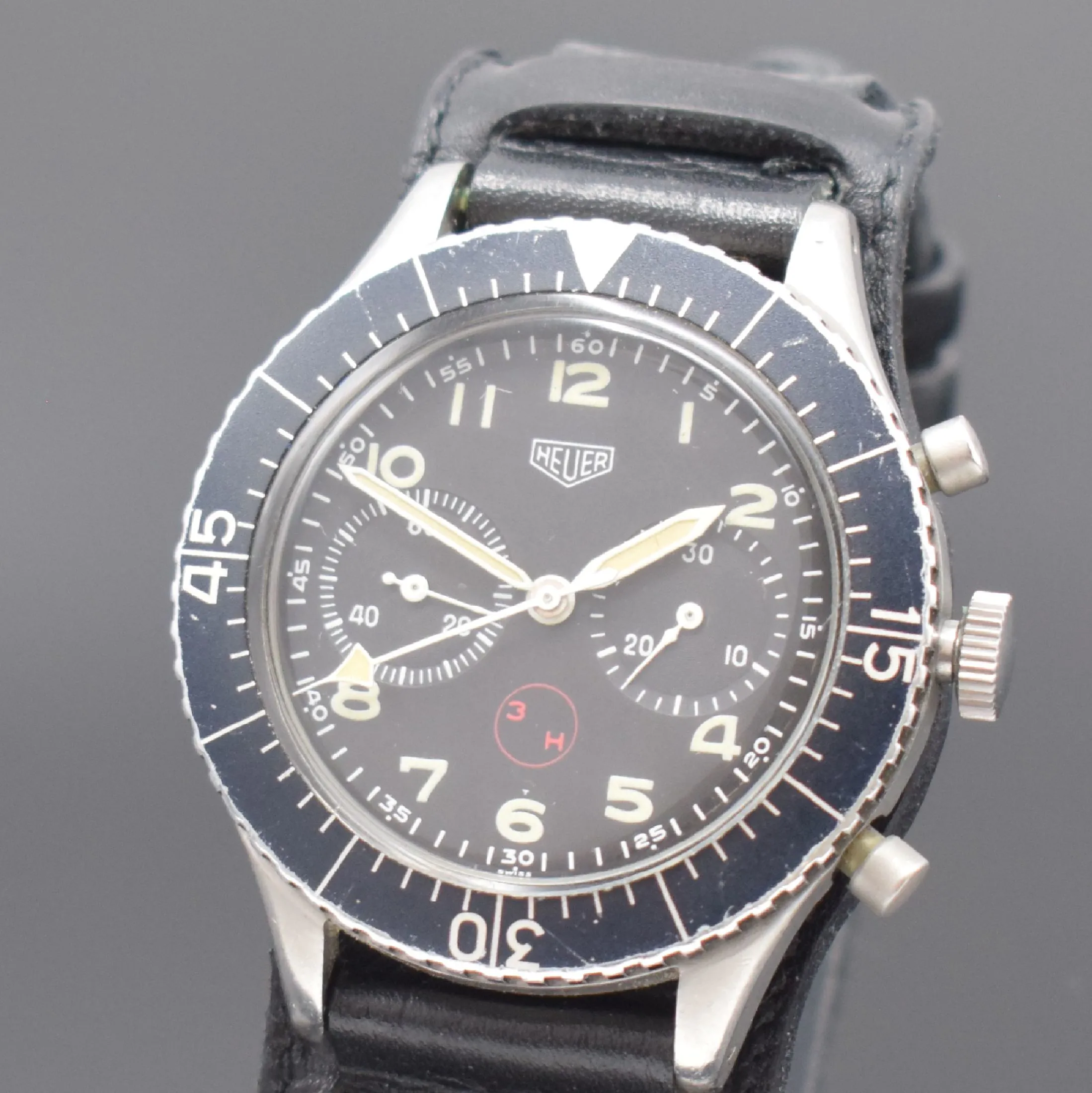 Heuer 1550 SG 43mm Stainless steel Black 1