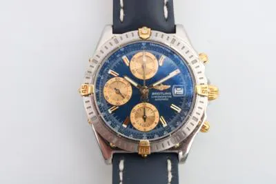 Breitling Chronomat B13352 38mm Yellow gold and stainless steel Blue