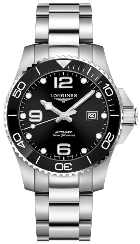 Longines HydroConquest L3.782.4.56.6 43mm Stainless steel Black
