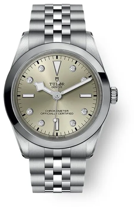 Tudor Black Bay M79640-0006 36mm Stainless steel Light Champagne-colour with 8 diamonds