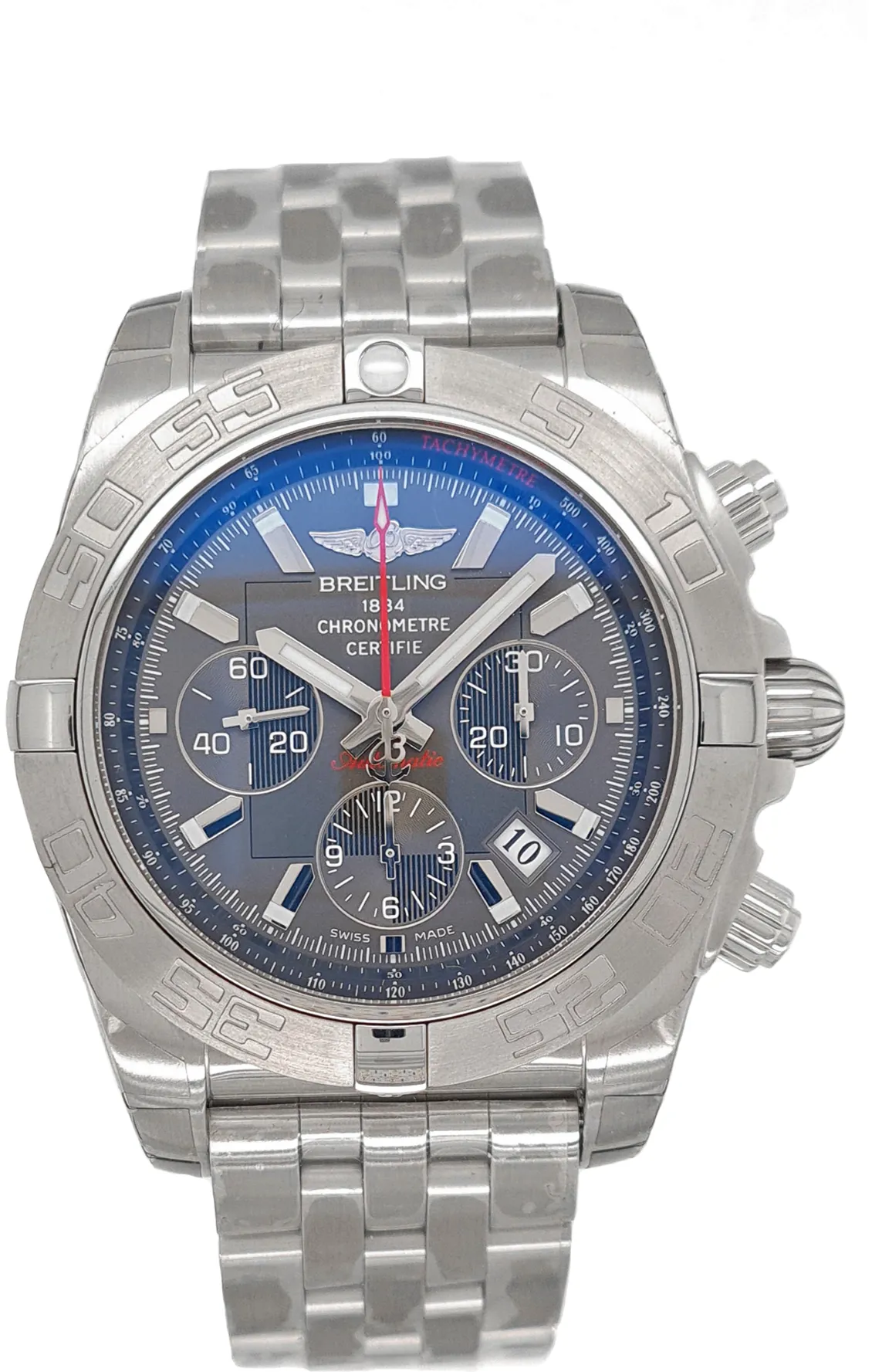 Breitling Chronomat AB0110 44mm Steel Silver Baton