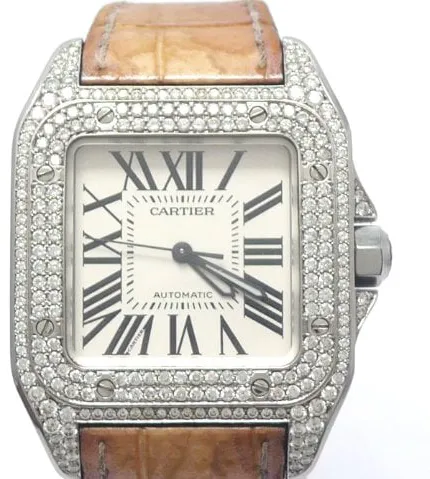 Cartier Santos 2878 33mm Stainless steel White