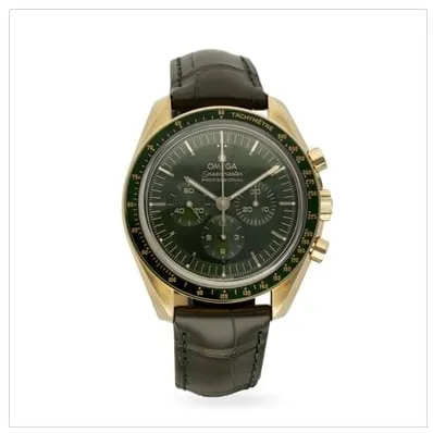 Omega Speedmaster Moonwatch 310.63.42.50.10.001 42mm Yellow gold Green