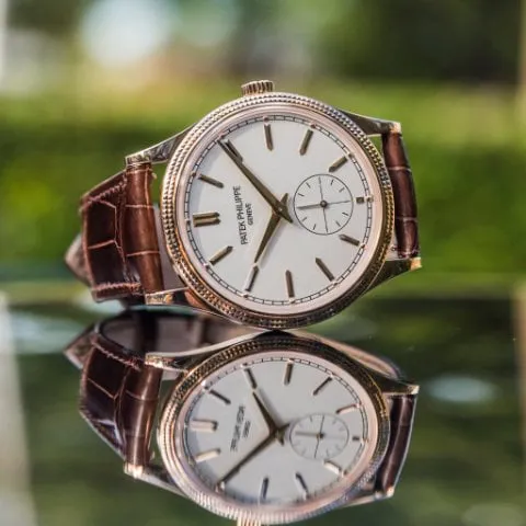 Patek Philippe Calatrava 6119R-001 39mm Rose gold Silver