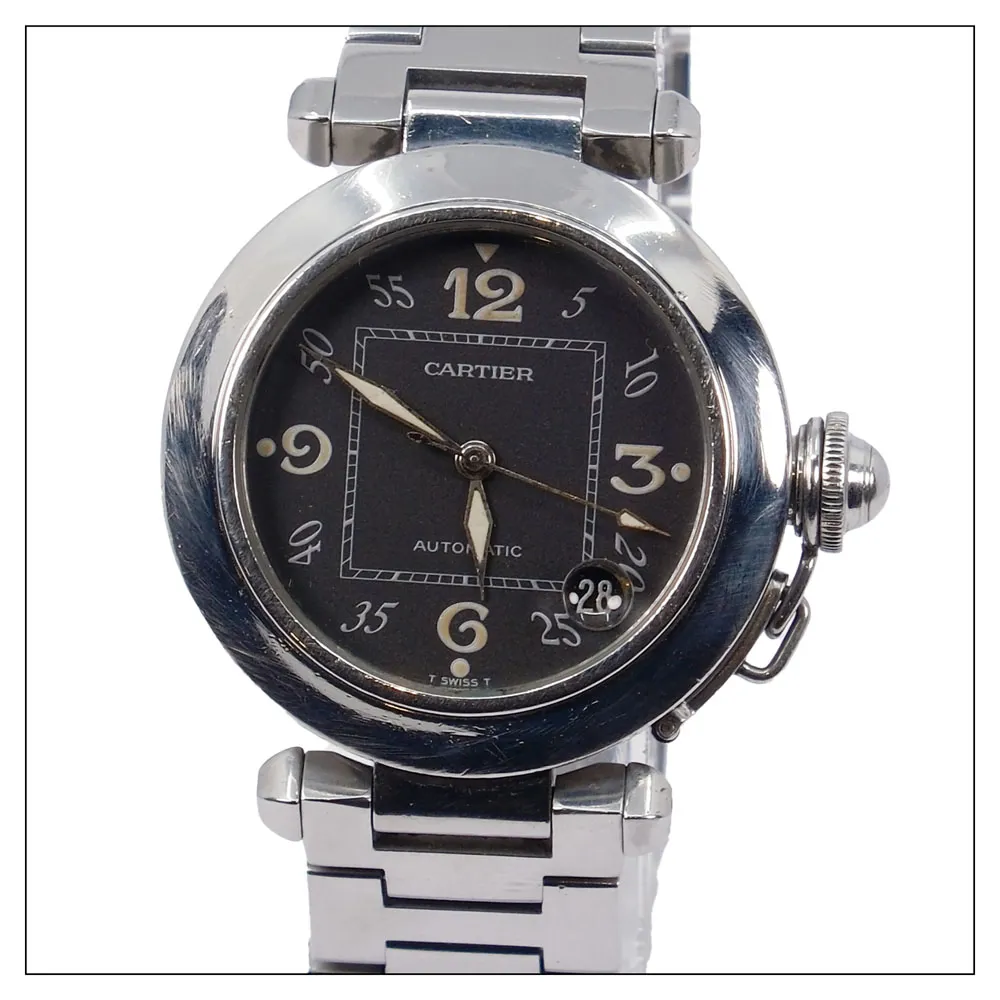 Cartier Pasha C 2324 35mm Stainless steel Black