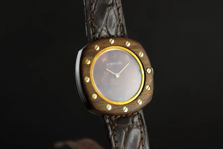 R. Wollès 29mm Yellow gold and Wood Brown 1