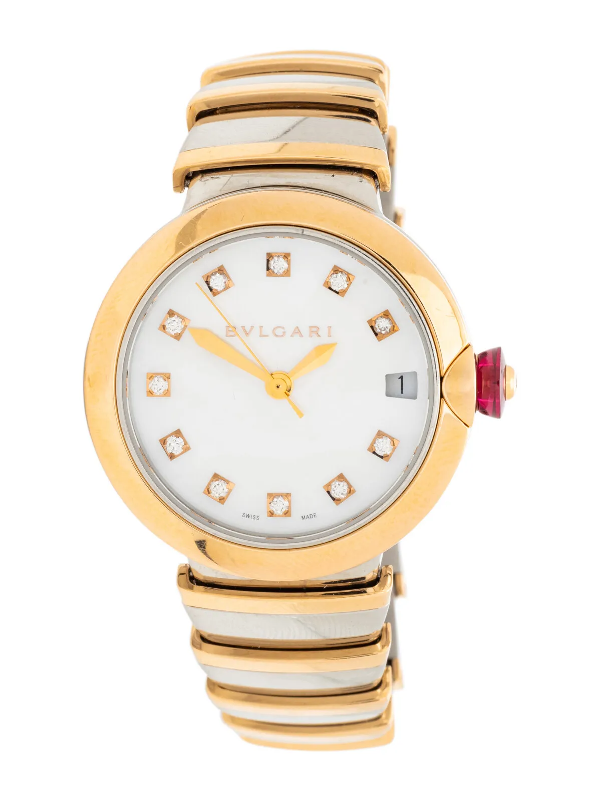 Bulgari Bulgari 33mm Rose gold and Stainless steel Mother-of-pearl