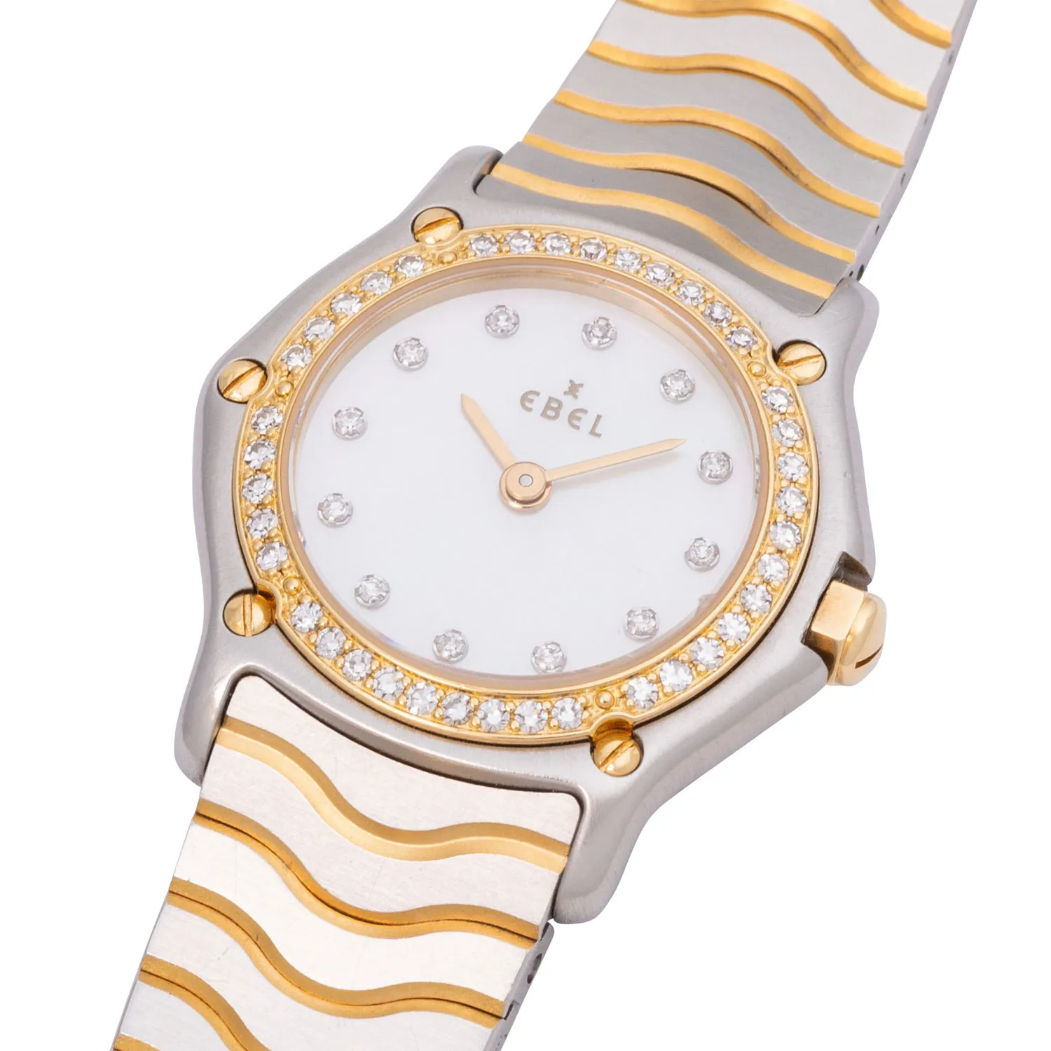Ebel Classic Wave 1057902 23mm Yellow gold, stainless steel and diamond-set Mother-of-pearl 4