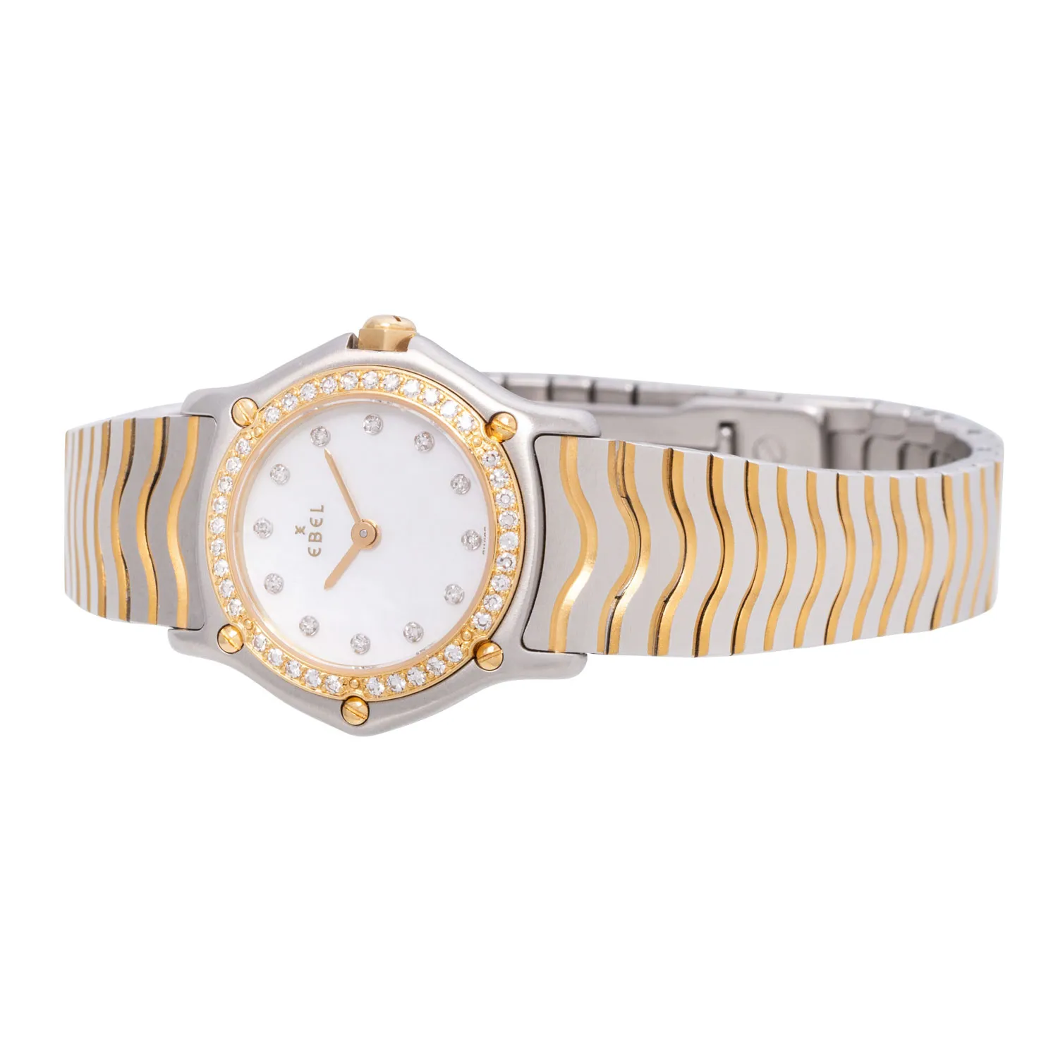 Ebel Classic Wave 1057902 23mm Yellow gold, stainless steel and diamond-set Mother-of-pearl 5