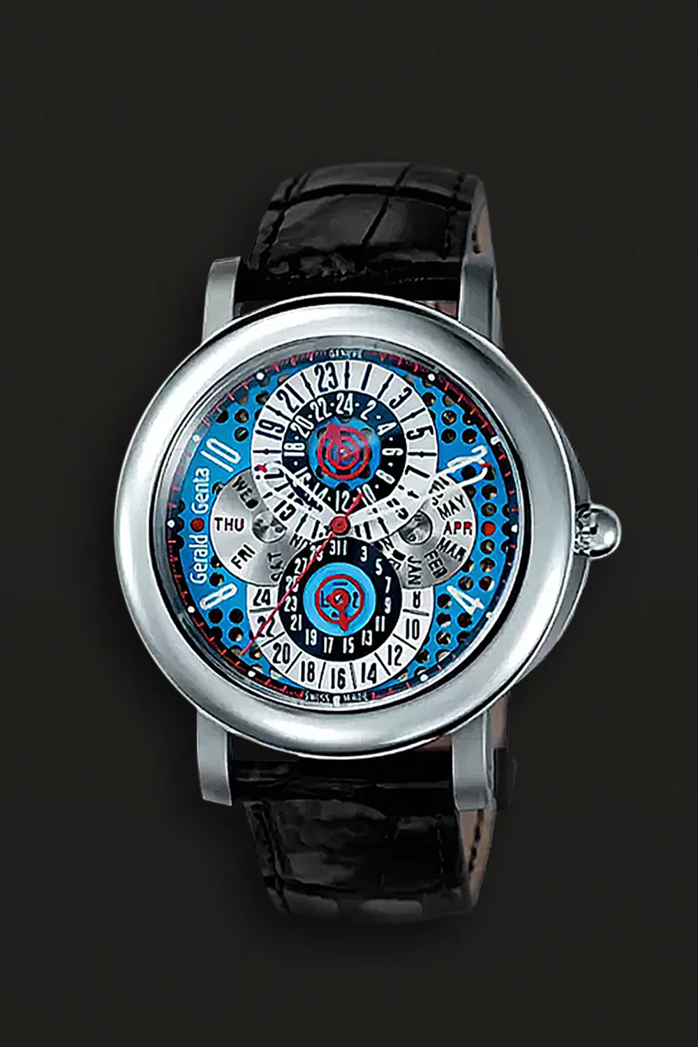 Gérald Genta Arena Perpetual Calendar AQG.Y.87.129.CM.BD 45mm Platinum and Titanium Blue