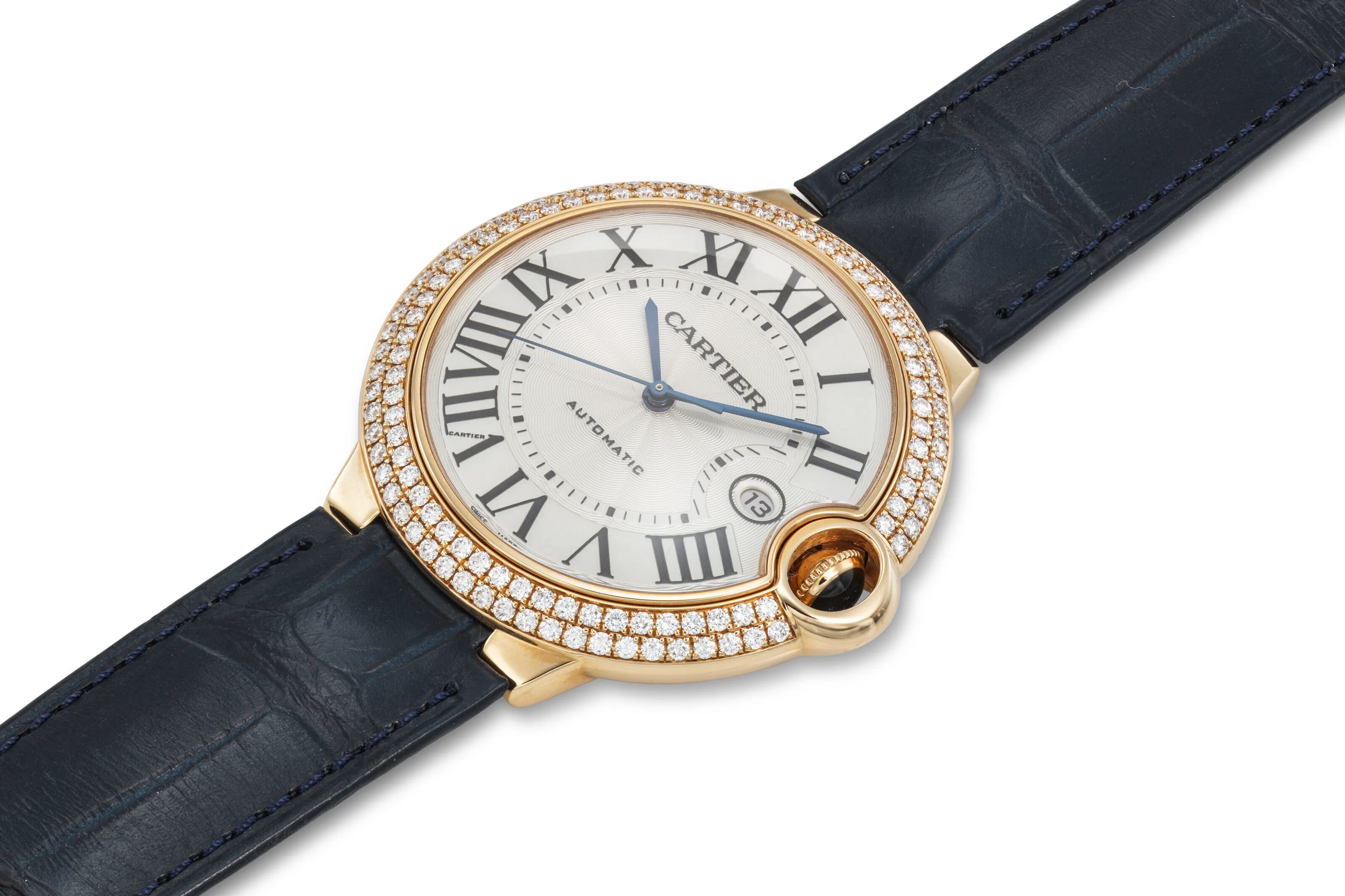 Cartier Ballon Bleu 2999 42mm Rose gold and Diamond Silver 1