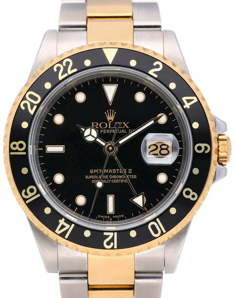 Rolex GMT-Master II 16713 40mm Yellow gold and Stainless steel Black