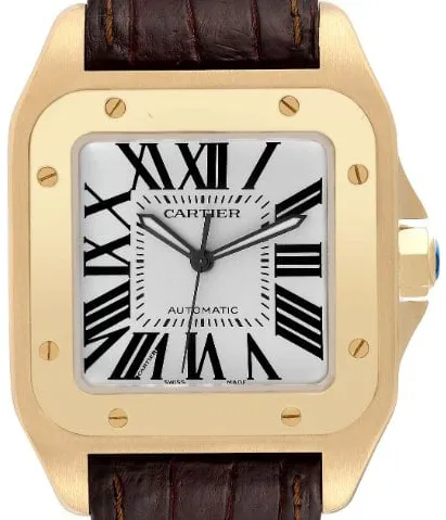 Cartier Santos W20071Y1 38mm Yellow gold Silver