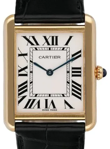 Cartier Tank W1018855. 28mm Yellow gold Silver