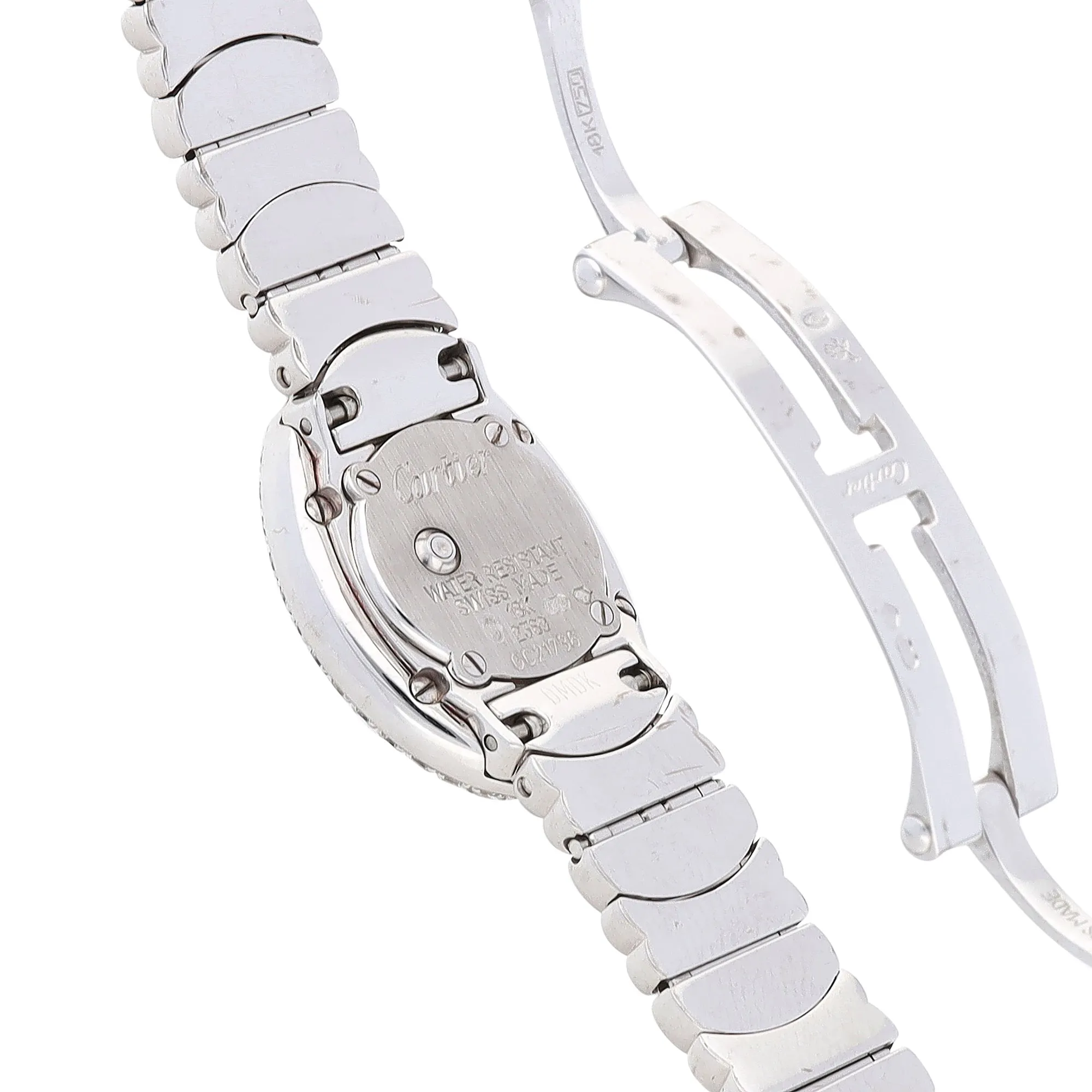 Cartier Baignoire Mini 2369 18mm White gold and diamond-set Mother-of-pearl 2