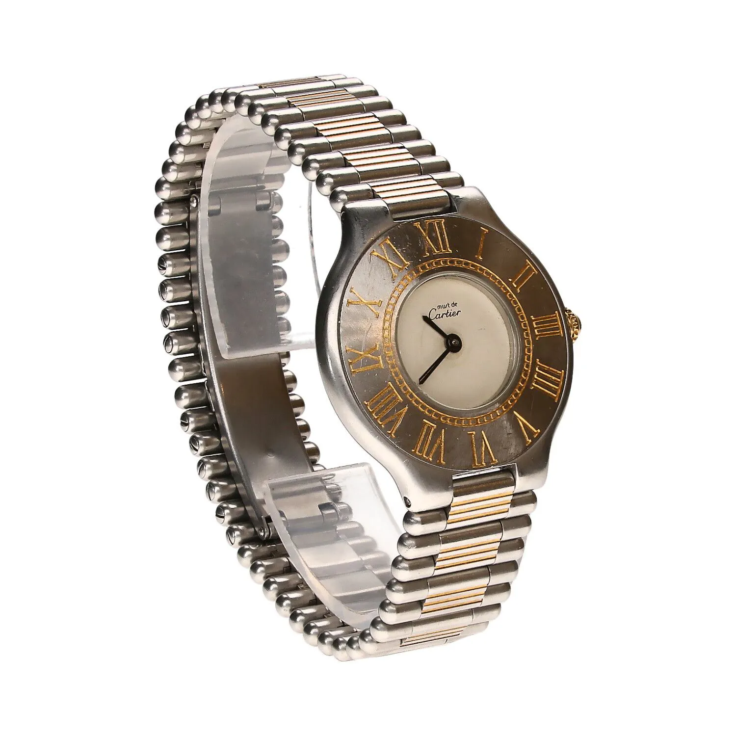 Cartier Must 21 32mm Stainless steel and Gold-plated White