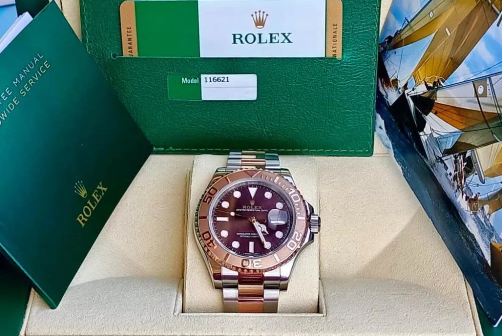 Rolex Yacht-Master 116621-0001 40mm Yellow gold and Stainless steel Brown