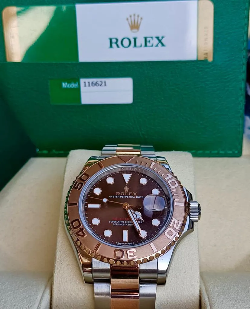 Rolex Yacht-Master 116621-0001 40mm Yellow gold and Stainless steel Brown 1