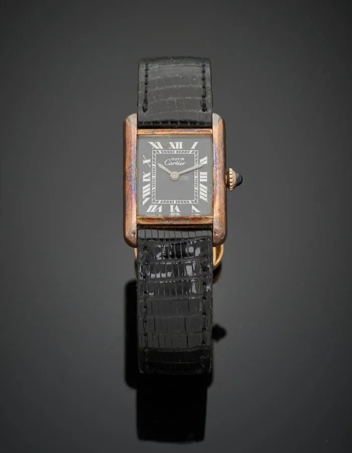 Cartier Must de Cartier 20mm Silver and gold-plated Black