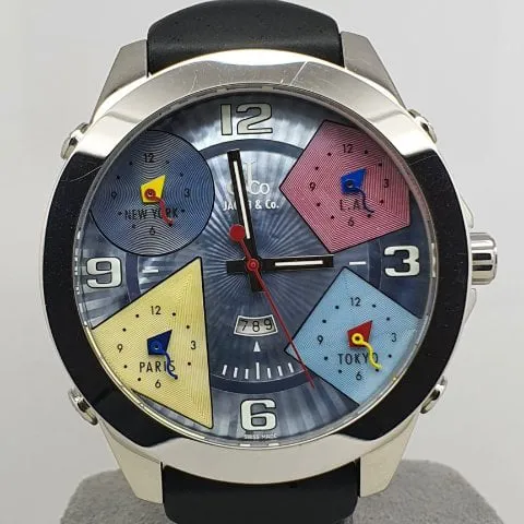 Jacob & Co. Five Time Zone JC-23 47mm Steel Mother-of-pearl